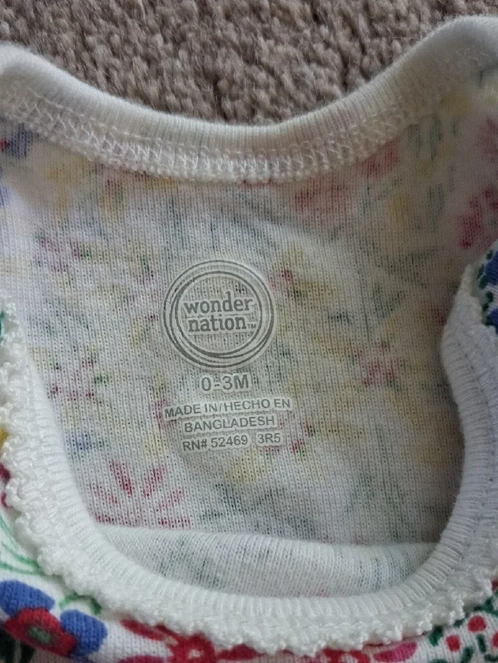 wonder nation Floral Long-Sleeve Baby One-Piece Bodysuit - White Multi